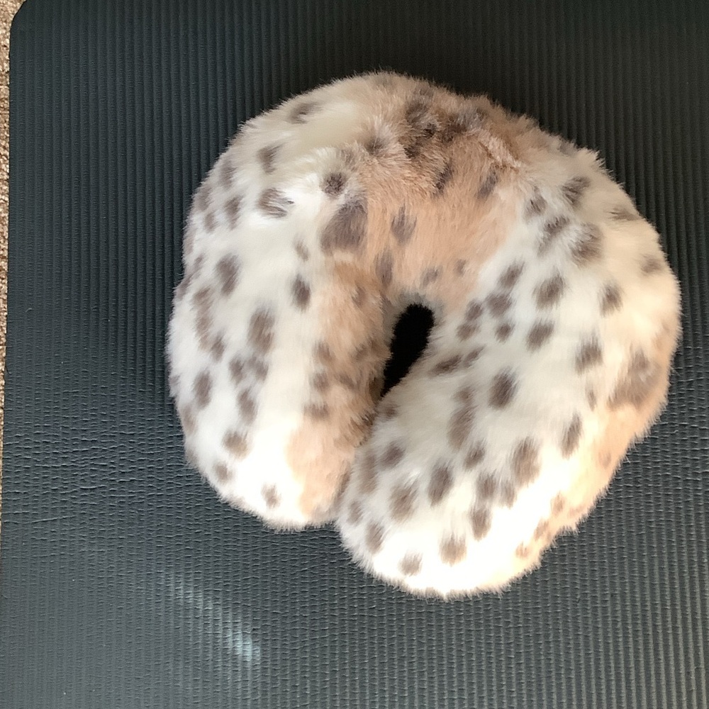 Pottery Barn Kids White and Brown Spotted Neck Pillow